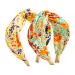 Chicmo 2-Pack Floral Twist Headbands Fashion Fabric Hairbands Face Wash/Travel/Vacation/Shopping Headbands (floral fabric headbands)