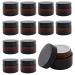 Tokseo 12 pieces amber glass empty can 30 ml of ointrar tap cremed boxes for filling brown glass container with lid and liner for cosmetics cream lotions essential oils