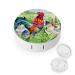 Bagea-Ka Chicken And Rooster in The Grass Vintage Pattern Contact Lens Case Box Eye Care Kit Holder Mirror Box with Tweezers Remover Tool Solution Bottle for Outdoor Travel & Home