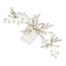FRCOLOR 1 Pc Comb Rhinestone Tiara Macrame Decor Wedding Bridal Hair Clips Flower Bridal Headpiece Bridal Headbands Rhinestone Headband Leaf Decor Fashion Hairpin Alloy Bride Jewelry Pearl