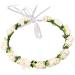 Flower Crown Flower Girl Hair Accessories Festival Accessories Hen Party Accessories Flower Headband with Ribbon for Women or Girls (White)