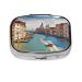 Grand Canal in Italy Printing 2 Compartment Small Pill Case Cute Small Pill Box Purse Pill Boxs Travel Pill Organizer for Pocket Purse and Travel Gifts