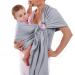 Adjustable Mesh Baby Wrap Carrier and Ring Sling - Gray | For Newborns, Infants, Kids, and Toddlers - Buy Online on GoSupps.com