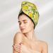 Hair Towel Wrap with Button | Quick Drying Lemon Hair Turban | Soft & Absorbent Hair Drying Towel - Buy Online on GoSupps.com