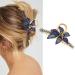 Brinie Flower Hair Claw Clip Beaded Hair Clip Gold Large Hair Claw Clamp Crystal Bead Hair Jaw Clip Strong Hold Hair Clip Claw Hair Accessoreis for Women and Girls