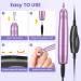 Electric Nail Drill Kit | Professional 20000 RPM E File for Acrylic Nails & Gel | Adjustable Speed Electric Manicure Pedicure Set | Perfect Gift for Beginners & Women - Purple - Buy Online on GoSupps.com