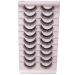 Buy Russian Strip Lashes | Wispy D Curl Faux Mink Eyelashes - 10 Pairs Natural Fluffy Look (12mm) - Buy Online on GoSupps.com