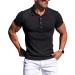 Muscle Polo Shirts for Men Slim Fit Short Sleeve Golf Shirts Men Dry Fit Shirts Casual Stylish Clothes Black Large