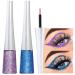 evpct 2Pcs Royal Blue Purple Color Liquid Glitter Eyeliner Sets Eyeliner Glitter Liquid Liners for Women Liquid Sparkly Glitter Eyeliner Makeup delineador con glitter de colores para ojos colores 4+5 Royal Blue & Purple