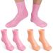 No lifting 2 pair X-Large Moisturizing silicone socks reusable men's pedicure socks for dry foot skin highly elastic & non-slip moisturizing spa-socks-pink & tan-pink & tan