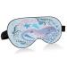 Sleep Mask Light Blocking Watercolor Manta Ray Fishes Eye Mask for Sleeping with Adjustable Strap Underwater Shells Soft Lightweight Eye Cover Blindfold for Men Women Work Travel Naps