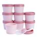 longway 3.4oz/100ml Empty Leakproof Cosmetic Pot Jars,Wide-Mouth Plastic Mask Container with Dome Lids for Beauty Products, DIY Slime Making or Travel Storage MakeUp, 100% BPA Free(Pink)