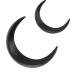 Moon Hairpin Fashion Moon Hair Stick Wooden Lightweight Accessories 2 Sizes Carved for Long Hair (Black)