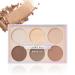 Contour Palette&Highlight Powder Contour Kit 6 Blendable Matte&Pearlescent Shades Makeup Palette Easy to Apply All-Day Wear Sculpts Shades Brightens Light/Medium Infused with For Bronzer/Highlighter