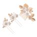 Beavorty 1 Set Leaves and Flowers Hair Comb Decorative Hair Combs Hair Accessories for Headpiece for Wedding Decoration Hair Combs for Women Accessories Girl Headpiece Bride Headdress