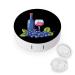Blueberries Wine Bottle Contact Lens Travel Kit Portable Cute Contact Box with Mirror for Daily Outdoor