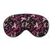 Pink Ribbon Sleep Mask for Women Adjustable Sleeping Eye Shades Cover with Elastic Strap