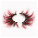 MIPPER 25mm 3D Mink Color False Eyelashes Thick Dramatic Long Colored Lashes for Halloween Stage Show Costume Party 1 pair (XC30)