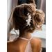 Casdre Flower Bride Wedding Hair Comb Silver Leaf Bridal Hair Piece Pearl Hair Accessories for Women and Girls