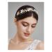 SWEETVFlower-Leaf Bridal Headpieces for Wedding Crystals Tiara for Bride Wedding Hair Accessories for Women Girl Gold