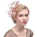 Amorar Women's Fascinator Hair Clip Hat - Feather Flower Veil Bowler for Weddings Cocktails & Banquets - Buy Online on GoSupps.com
