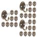 Cabilock 30 Pcs Single Hook Wall Hanging Hooks Wall Mounted Hooks Clothes Hooks Towel Hooks Rack Zinc Alloy