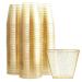 50 Pcs Gold Glitter Plastic Cups Renococo 9Oz Disposable Clear Plastic Cups Wedding Party Cups Disposable Wine Glasses Beverage Wine Glass Champagne Cocktail Cup Clear Glass Cup Plastic Glasses