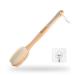 Hanstock Back Scrubber 43cm Long Wooden Double-sided Shower Body Brush With Soft and Stiff Bristles For Exfoliating Skin