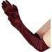 NQEUEPN Women Long Gloves Long Elbow Satin Gloves 21" Stretchy 1920s Opera Gloves Hand Care Moisturizing Gloves for Women Girls Evening Party Dance (Dark Red) - Buy Online on GoSupps.com