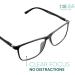 Matte Black Large Frame Reading Glasses for Men | TR-90 Sturdy & Flexible Spring Hinges | Modern Design | High Vision | 1.75 Magnification - Buy Online on GoSupps.com
