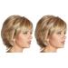 Balawin 2X Short Layered Wavy Full Synthetic Wig Blonde