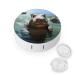 Contact Lens Case Cute Hippos Portable Travel Contact Lens Box Contact Lens Storage Box