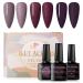 Meet Across purple plum red gel nail polish set 3 colors nude gel polish kit remove uv-Led lamp nail polish gel base top coat with gift box for nail art salon design manicure starter set required
