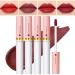 4 Colors Lipstick Matte Liquid Lip Gloss Set Tube Red Matte Velvet Tint Stain Set Natural Ingredients Waterproof & Long Lasting 24 Hours Non-Sticky- Set C