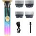 Vintage T9 Cordless | Rechargeable Embossed Beard Trimmer for Men - Cordless T-Blade Hair Trimmer for Mustaches Nose Hair Grooming with 4 Guide Comb Fovolat Green Purple - Buy Online on GoSupps.com