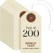 9pt Creme Manila Tag w/Wire Hanger Set of 200 Size #1