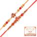 Ghasitaram Gifts Rakhi for Brother Rakhis Online - Set of 2 5504 6037 Om Rakhi Threads with 200 GMS of Kaju katli
