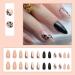 Shop Justotry 24-Piece Leopard Stiletto & Black French Press-On Nails | Glitter Almond Art | Medium Acrylic Fingernails for Women - Buy Online on GoSupps.com