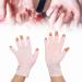 Anti UV Gloves for Gel Nail Lamp Manicure Gloves UV Protection Stretchy Breathable Fingerless Fiber Cotton Nail Lamp Gloves for Home Salon(Pink)
