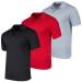 3 Pack: Men's Quick-Dry Short Sleeve Athletic Performance Polo Shirt - Regular & Big-Tall (S-5X) Regular Large Set F