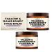 XINRAN Set of 2 face balms with beef sebum - Raw honey - Beef honey cream - Intensive moisturizing cream - With beef sebum - For dry skin - Body