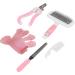 5Pcs Small Animal Grooming Kit with Rabbit Brush and Nail Clippers - Small Pink - Buy Online on GoSupps.com