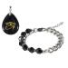 Soulnioi Stainless Steel Faceted Onyx Black Agate Bracelet 10mm Beaded Obsidian Adjustable Stainless Steel Bracelet Natural Obsidian Gemstone Necklace Pendant The Eye of Horus Lucky Charm Pendant Obsidian Set 11