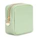 Wandering Nature Small Makeup Bag for Handbag Mini Make Up Bag for Purse Small Makeup Pouch for Women Small Cosmetic Bag with Slip-in Pockets Eco Vegan Leather Green (Patent Pending) Green S