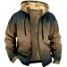 Hanxiulin plush jacket oversize warm lined fleecemantel men warm winter jacket basic hooded jacket loose slim light quilted jacket winter jacket down jacket hoodies for men khaki l