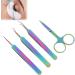 4-Piece Stainless Steel Nail Art Tool Set - Curved & Straight Tweezers Nail Scissors Rhinestone Picker for Eyelash Extensions - Buy Online on GoSupps.com