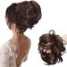 SEGO 80G - Large Hairpiece Scrunchie Hair Extensions Messy Bun Updo Voluminous with Elastic Band Medium Brown