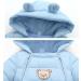 JiAmy Baby Snowsuit Hooded Romper | Winter Outfits | Cartoon Bear | Blue | 3-6 Months - Buy Online on GoSupps.com
