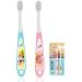 baby toothbrush soft nano toothbrush toothbrush children for 1-6 years soft toothbrush with tongue cleaner 2 pack (pink green)