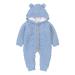 VICROAD Baby Hooded Knitted Rompers Newborn Girls Boys Onesies Warm Sweater Jumpsuit Outfits 3-6 Months Blue - Thick